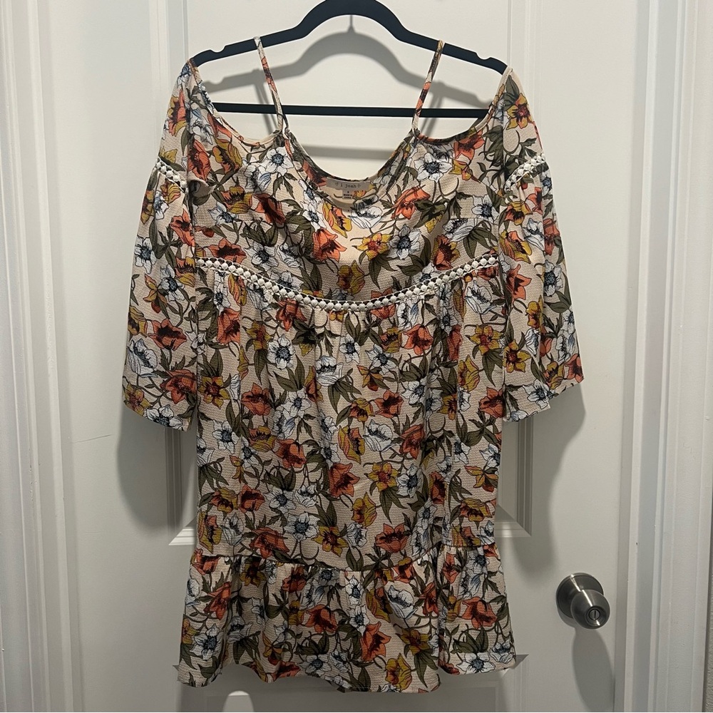 Vici Collection Boho Floral Tunic Dress S